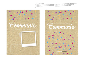 printable communie 'meisje confetti' - bedankkaartje